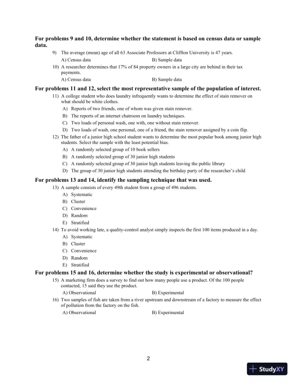 Statistical Reasoning for Everyday Life, 5th Edition Test Bank - Page 5 preview image