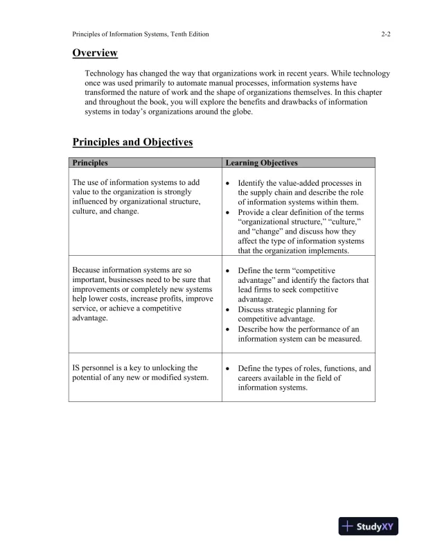 Principles Of Information Systems, 10th Edition Lecture Notes - Page 16 preview image