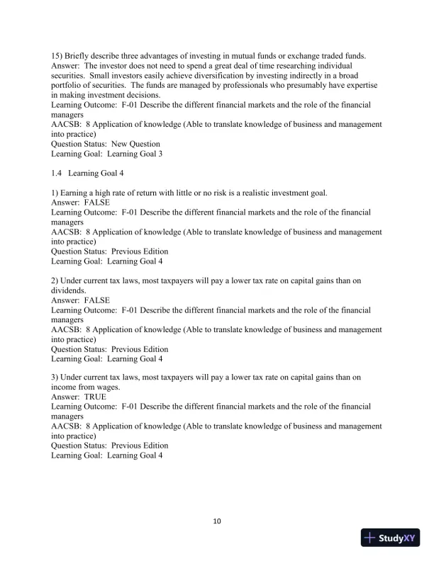 Test Bank For Fundamentals of Investing, 13th Edition - Page 11 preview image