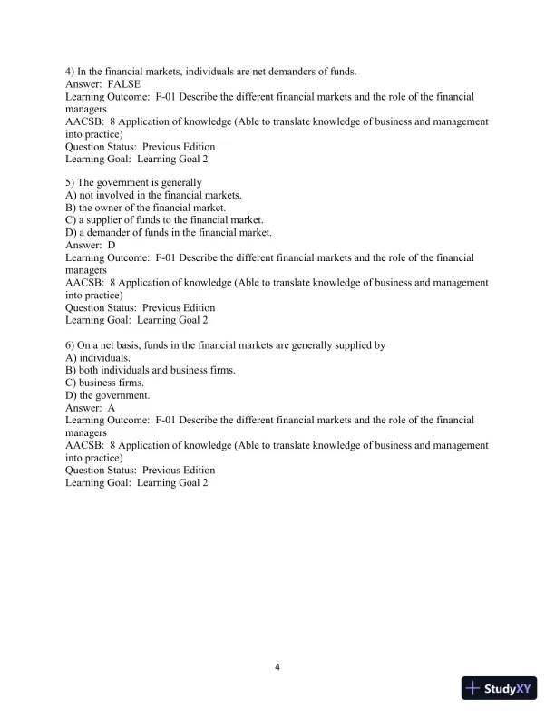 Test Bank For Fundamentals of Investing, 13th Edition - Page 5 preview image