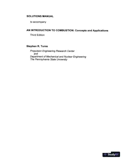 Solution Manual For An Introduction To Combustion: Concepts And Applications, 3rd Edition - Page 1 preview image