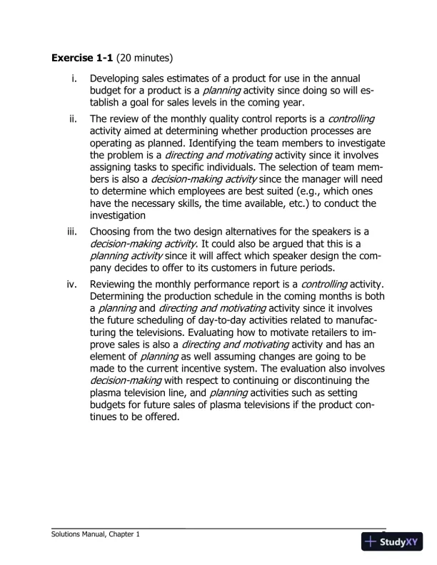Managerial Accounting Tenth Canadian Edition Solution Manual - Page 6 preview image