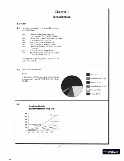Solution Manual for Introduction to Robotics: Mechanics and Control, 4th Edition - Page 1 preview image