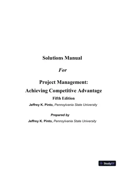 Solution Manual for Project Management: Achieving Competitive Advantage, 5th Edition - Page 1 preview image