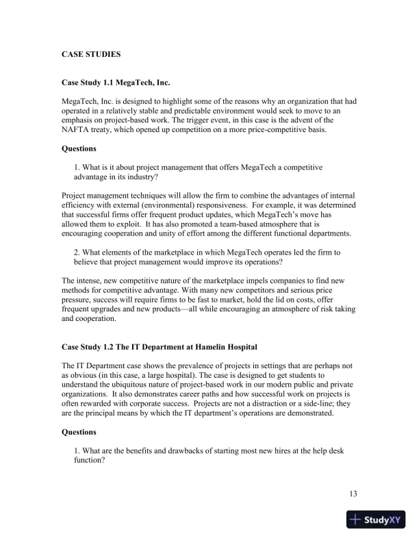 Solution Manual for Project Management: Achieving Competitive Advantage, 5th Edition - Page 15 preview image