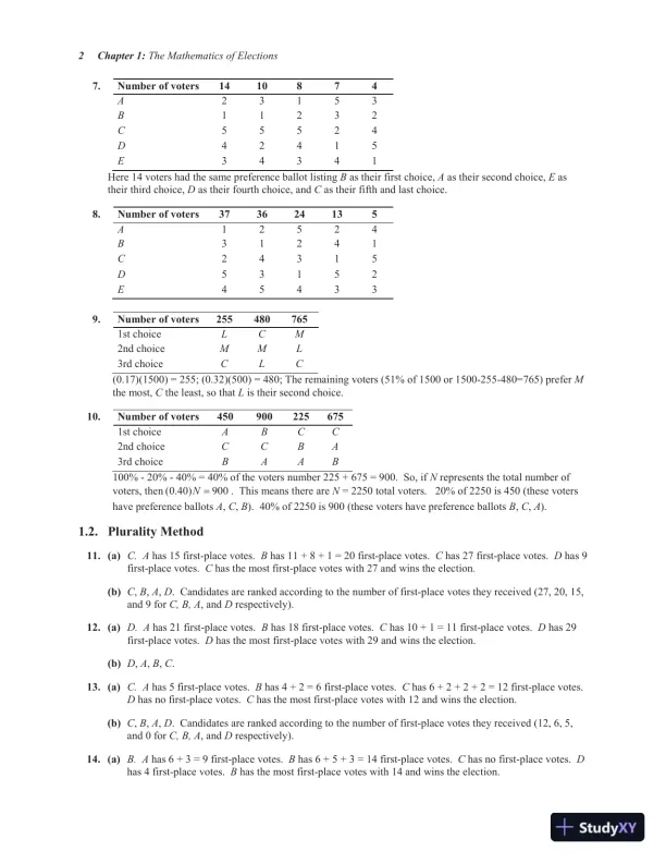 Solution Manual for Excursions in Modern Mathematics, 9th Edition - Page 5 preview image