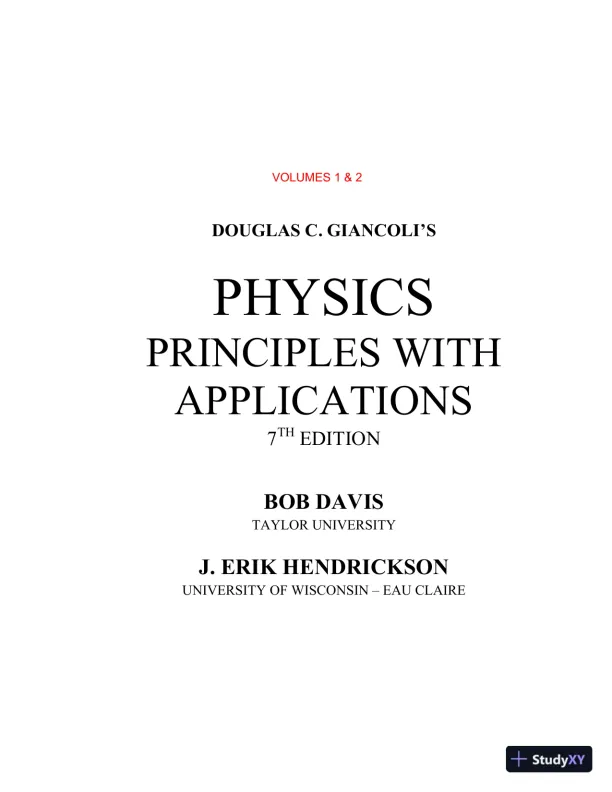 Solution Manual for Physics: Principles with Applications, 7th Edition - Page 1 preview image