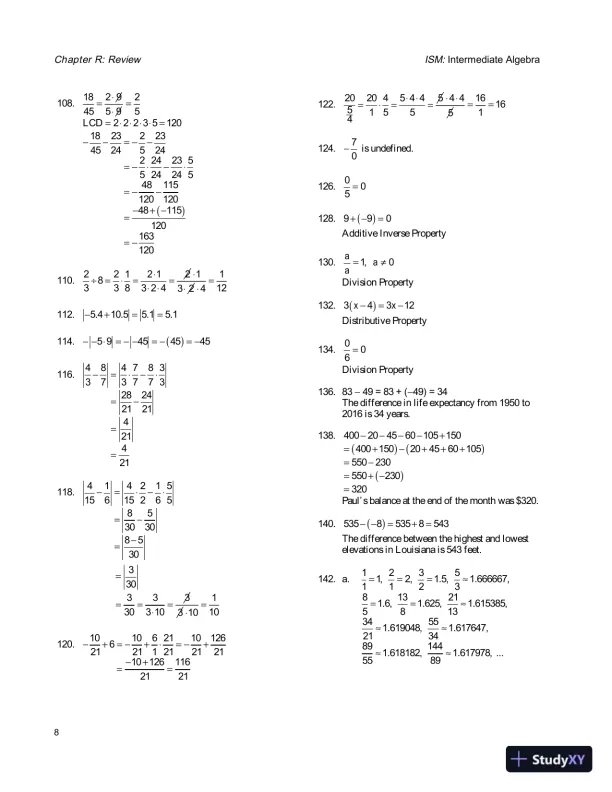 Solution Manual for Intermediate Algebra, 4th Edition - Page 12 preview image