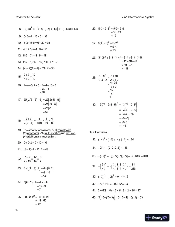 Solution Manual for Intermediate Algebra, 4th Edition - Page 14 preview image