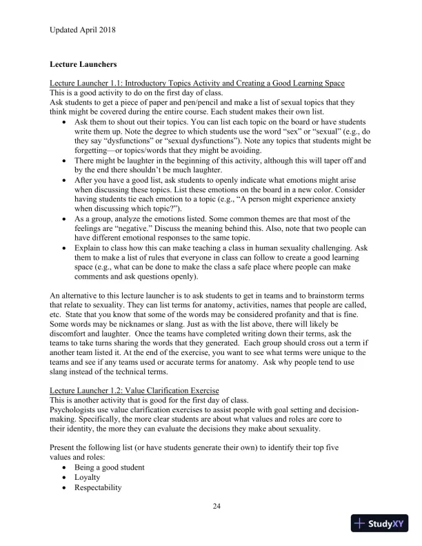 Human Sexuality in a Changing World, 10th Edition Class Notes - Page 27 preview image