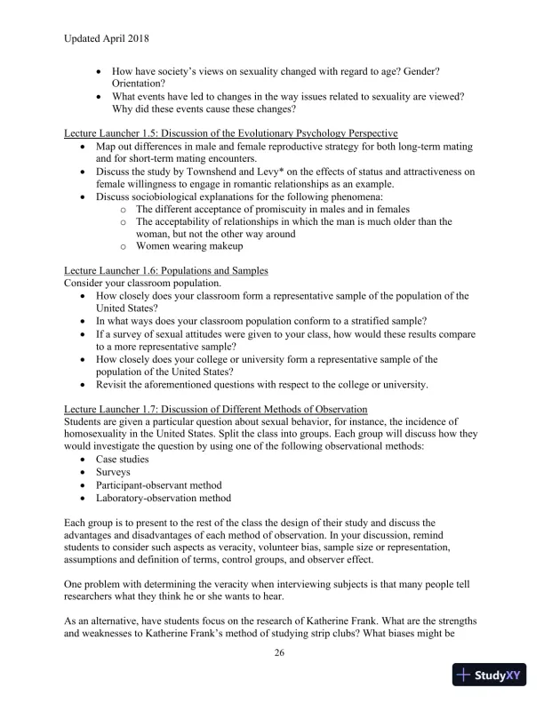 Human Sexuality in a Changing World, 10th Edition Class Notes - Page 29 preview image