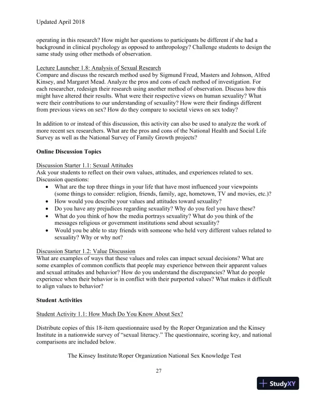 Human Sexuality in a Changing World, 10th Edition Class Notes - Page 30 preview image