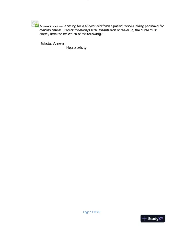 2020 NURS6521 Walden University Advanced Pharmacology Final Exam With Answers (100 Solved Questions) - Page 11 preview image