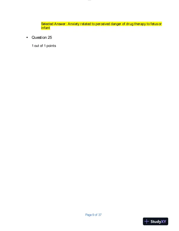 2020 NURS6521 Walden University Advanced Pharmacology Final Exam With Answers (100 Solved Questions) - Page 9 preview image