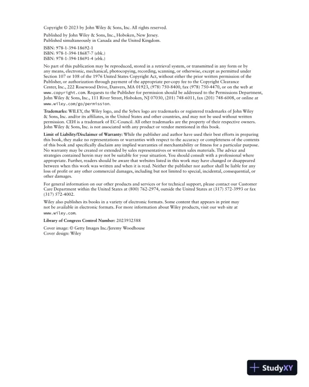 CEH v12 Certified Ethical Hacker Study Guide with 750 Practice Test Questions (2023) - Page 5 preview image