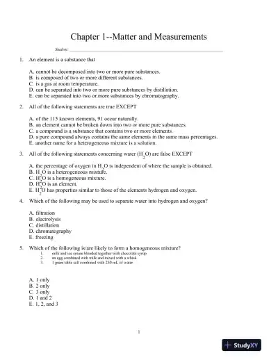 Chemistry: Principles And Reactions, 7th Edition Test Bank - Page 1 preview image