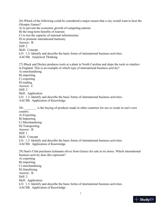 Test Bank for International Business: A Managerial Perspective, 9th Edition - Page 8 preview image