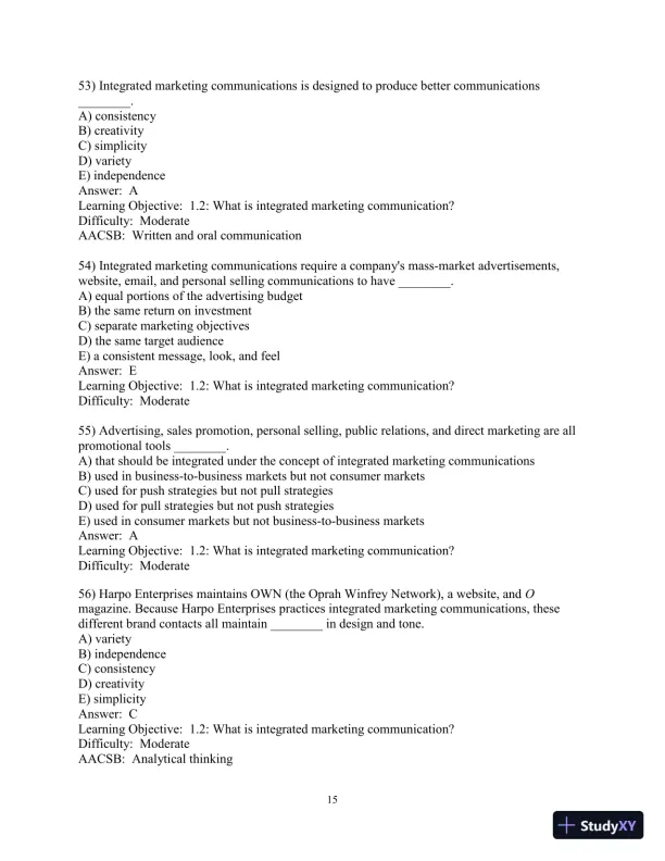 Test Bank for Advertising and IMC: Principles and Practice, 11th Edition - Page 16 preview image