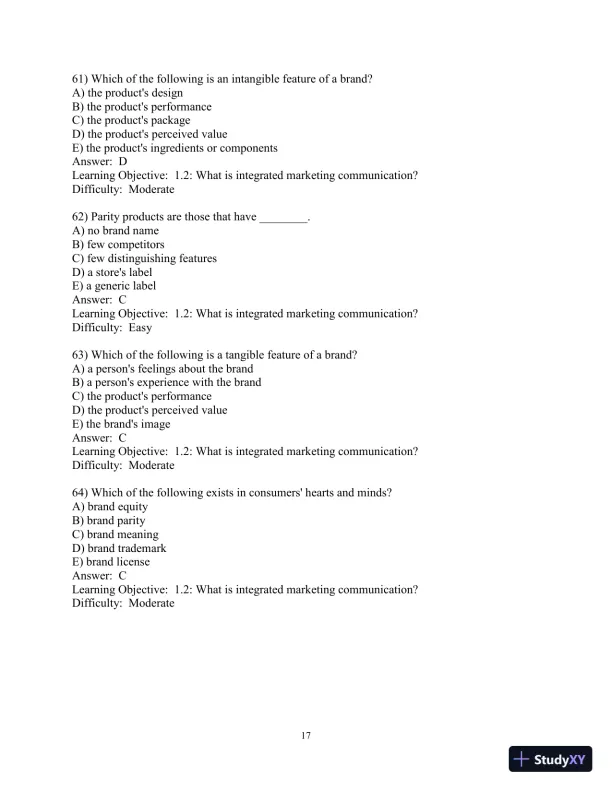 Test Bank for Advertising and IMC: Principles and Practice, 11th Edition - Page 18 preview image