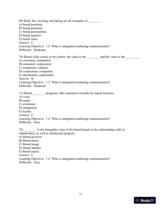 Test Bank for Advertising and IMC: Principles and Practice, 11th Edition - Page 20 preview image