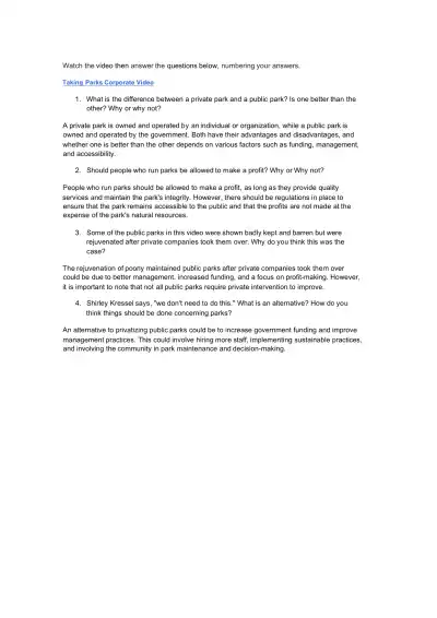 Parks Corporate Video - Page 1 preview image