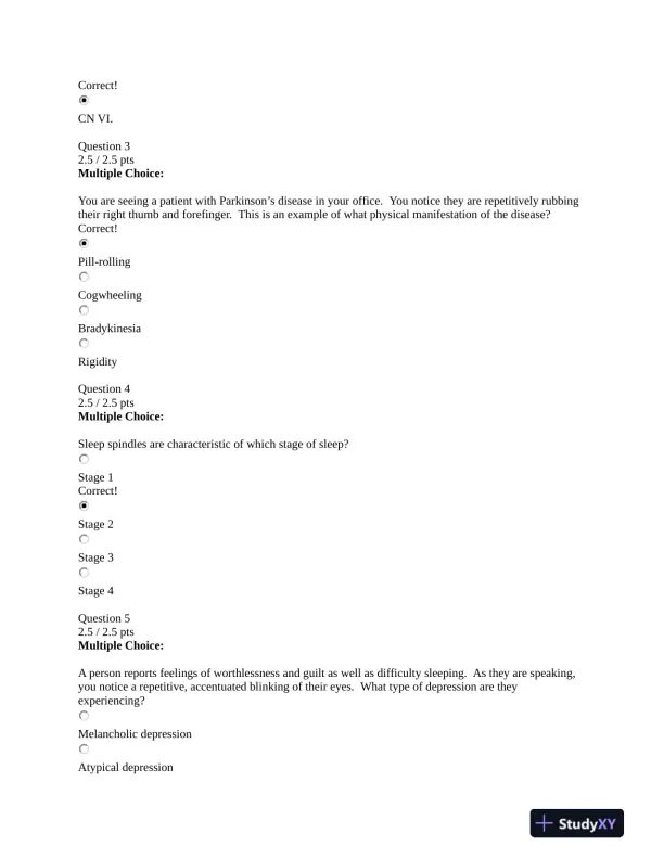 NURS231 Portage Learning Pathophysiology Module Exam 6 With Answers (27 Solved Questions) - Page 3 preview image