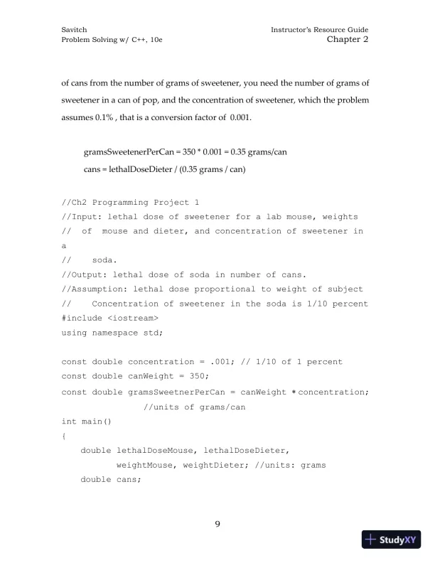 Solution Manual for Problem Solving with C++, 10th Edition - Page 18 preview image