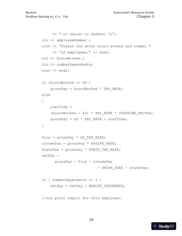 Solution Manual for Problem Solving with C++, 10th Edition - Page 27 preview image