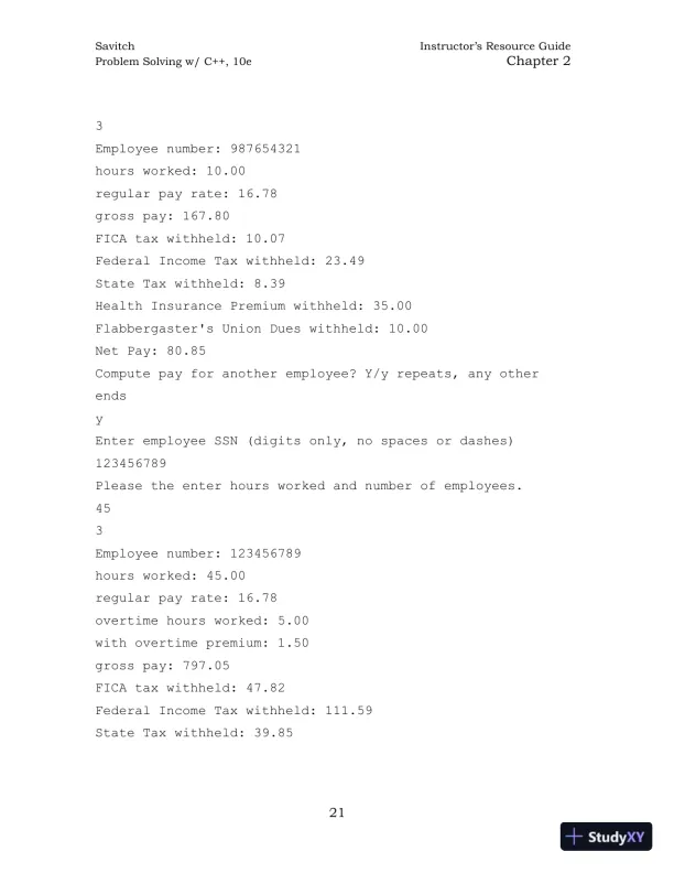 Solution Manual for Problem Solving with C++, 10th Edition - Page 30 preview image