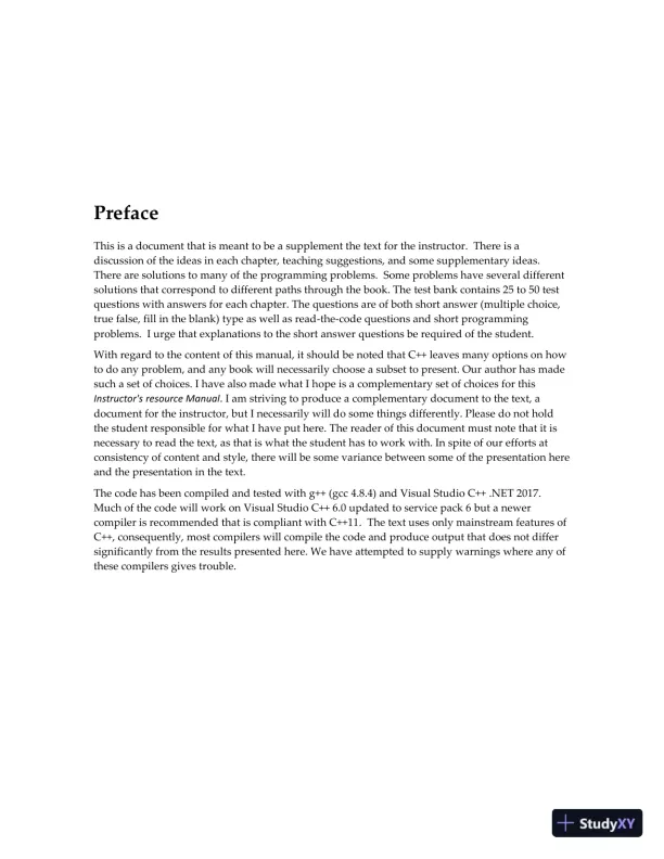 Solution Manual for Problem Solving with C++, 10th Edition - Page 4 preview image