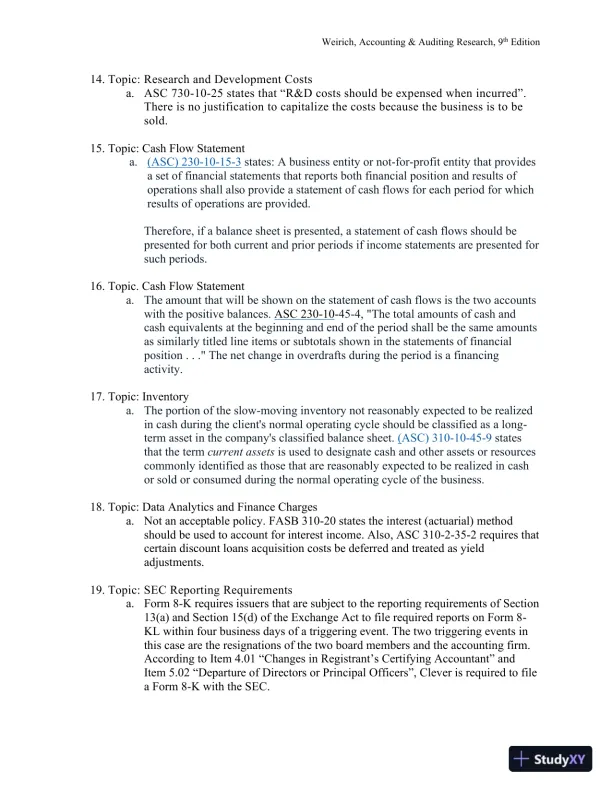 Solution Manual for Accounting And Auditing Research: Tools And Strategies , 9th Edition - Page 31 preview image