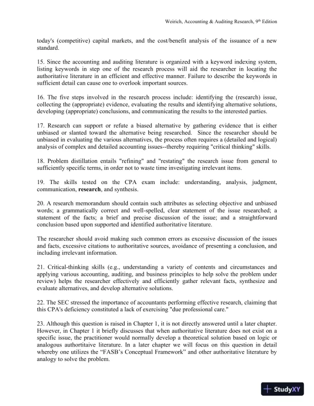 Solution Manual for Accounting And Auditing Research: Tools And Strategies , 9th Edition - Page 4 preview image