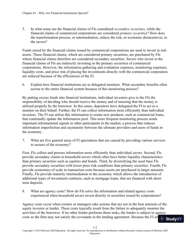 Solution Manual for Financial Institutions Management: A Risk Management Approach, 8th Edition - Page 3 preview image
