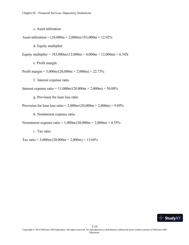 Solution Manual for Financial Institutions Management: A Risk Management Approach, 8th Edition - Page 31 preview image