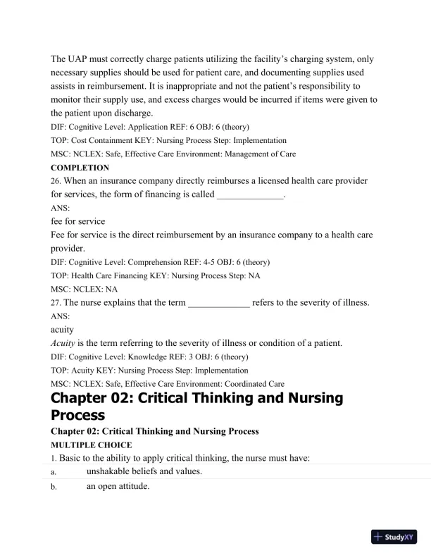 Test Bank For Medical-Surgical Nursing: Concepts and Practice, 2nd Edition - Page 13 preview image