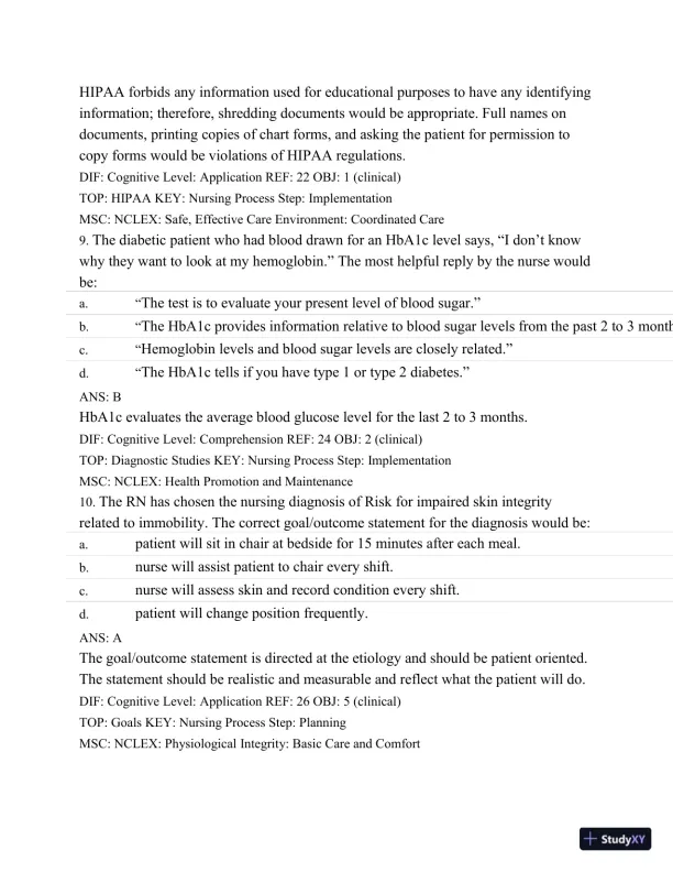 Test Bank For Medical-Surgical Nursing: Concepts and Practice, 2nd Edition - Page 17 preview image