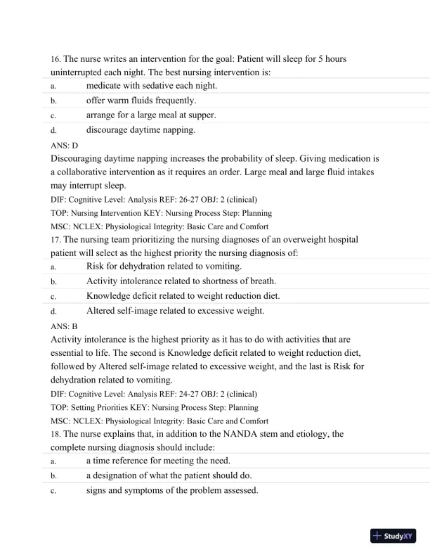 Test Bank For Medical-Surgical Nursing: Concepts and Practice, 2nd Edition - Page 20 preview image