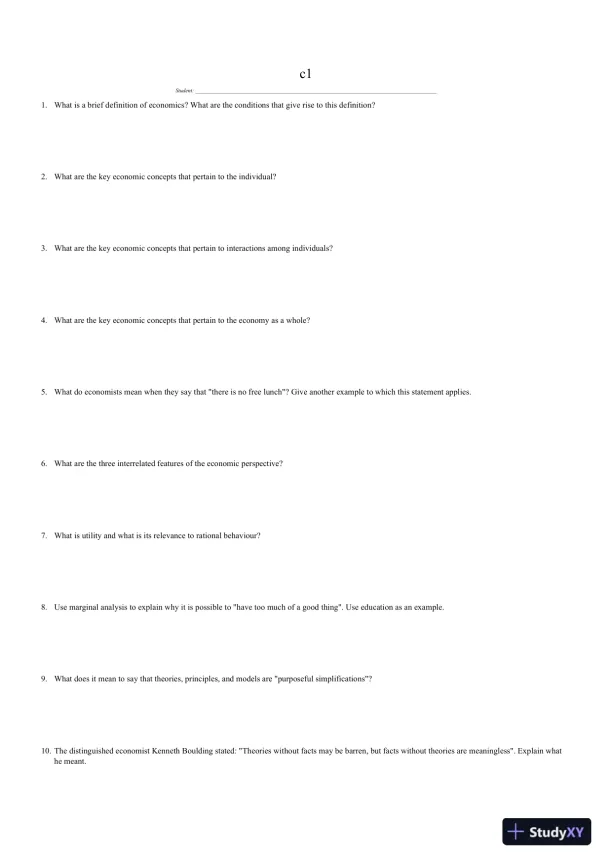 Microeconomics, Thirteenth Canadian Edition Test Bank - Page 1 preview image