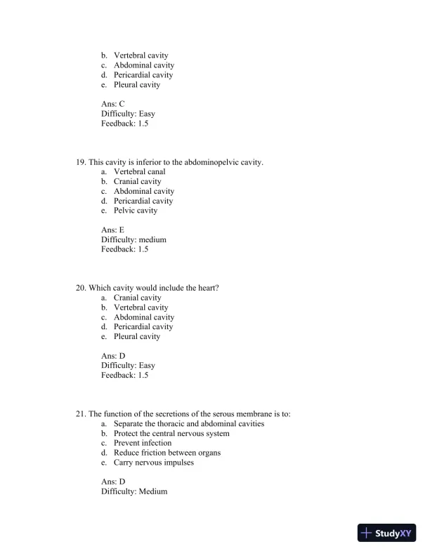 Test Bank For Principles of Anatomy and Physiology 12th Edition Test Bank - Page 7 preview image
