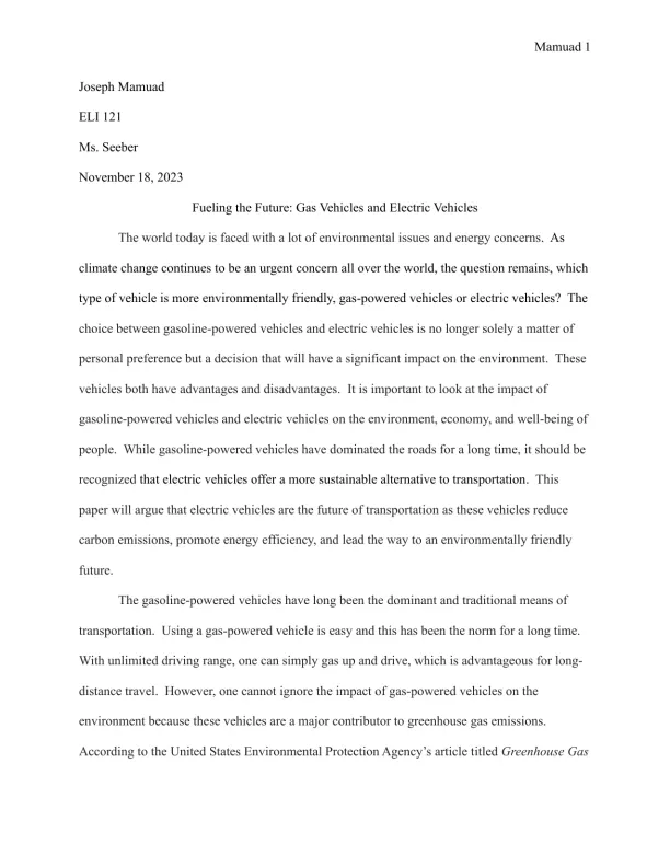 Fueling the Future Gas Vehicles and Electric Vehic - Page 1 preview image