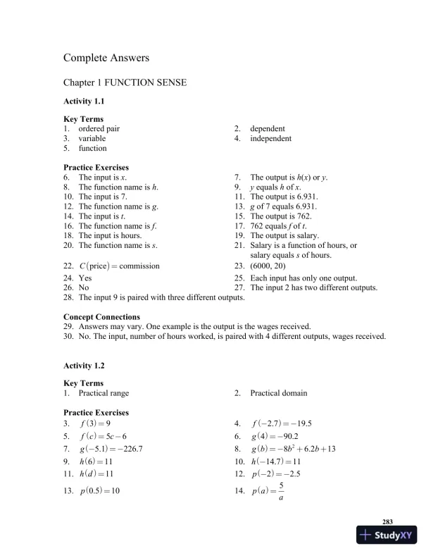 Solution Manual for Mathematics in Action: Algebraic, Graphical, and Trigonometric Problem Solving, 6th Edition - Page 3 preview image