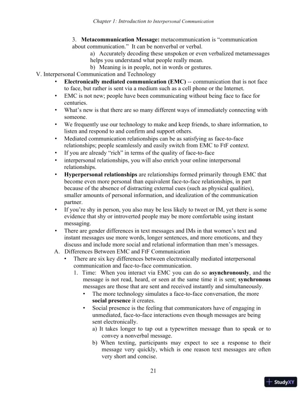Test Bank for Interpersonal Communication, 7th New International Edition - Page 23 preview image
