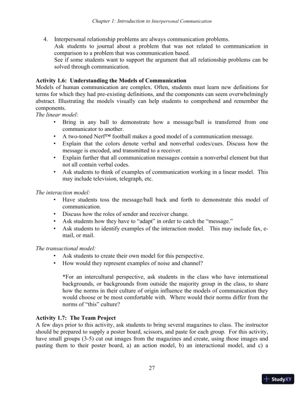 Test Bank for Interpersonal Communication, 7th New International Edition - Page 29 preview image