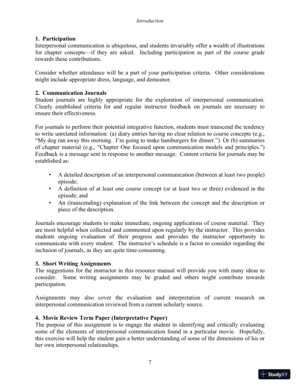Test Bank for Interpersonal Communication, 7th New International Edition - Page 9 preview image