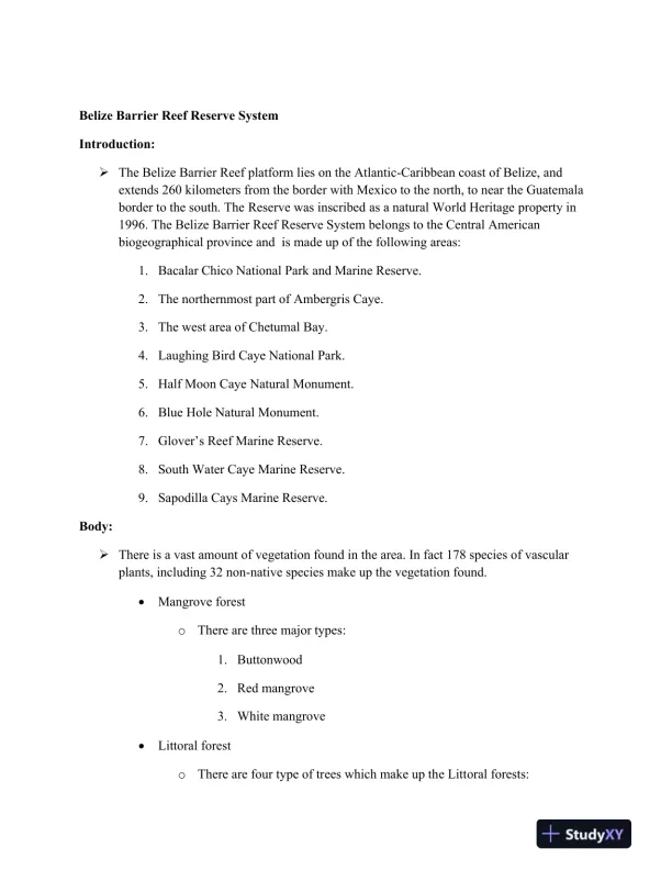 SCI 230 Week 7 Day 5 Checkpoint: UNESCO Research Outline - Page 3 preview image