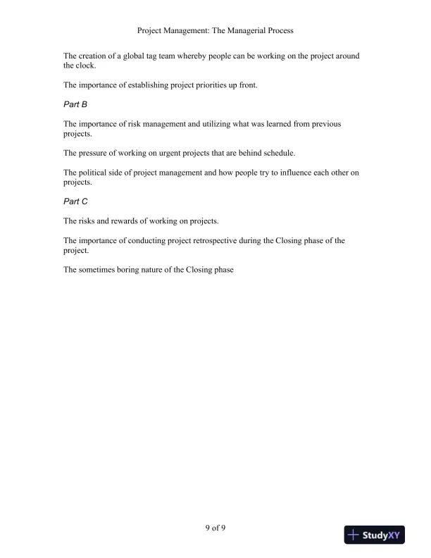 Project Management: The Managerial Process, 7th Edition Solution Manual - Page 10 preview image