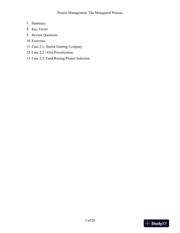 Project Management: The Managerial Process, 7th Edition Solution Manual - Page 12 preview image