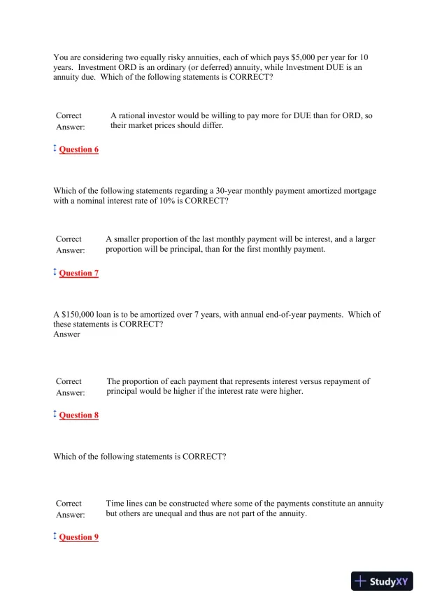 FIN 534 Week 4 Quiz 3 - Page 3 preview image