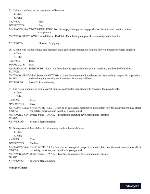 Safety, Nutrition and Health in Early Education 6th Edition Test Bank - Page 8 preview image