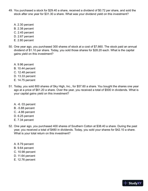 Fundamentals of Investments 5th Edition Test Bank - Page 13 preview image